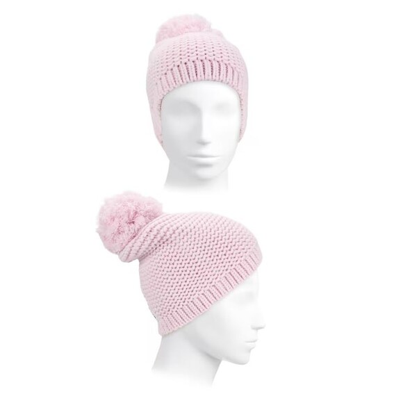 NWT WOMENS MEN\'S UGG KNIT WOOL BLEND BEANIE POM HAT OSFA PINK main image 4